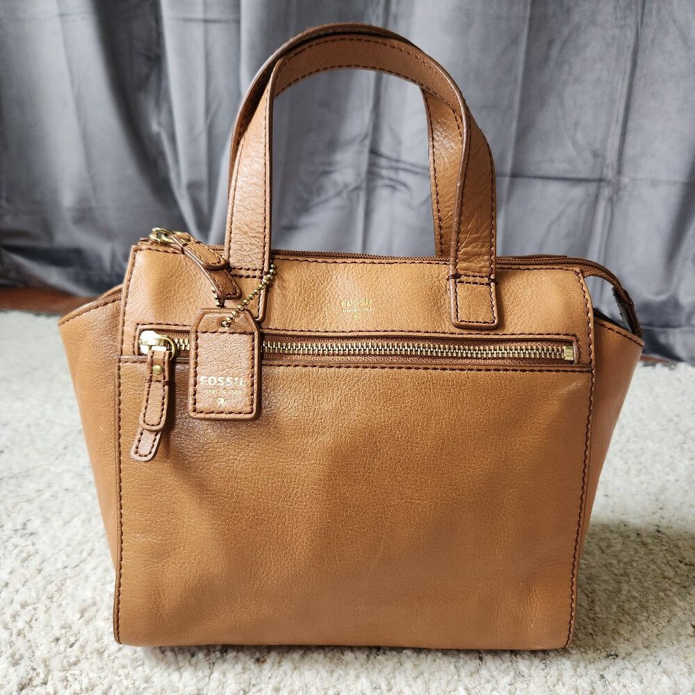 NWOT Fossil Tessa Satchel Brown Leather Handbag